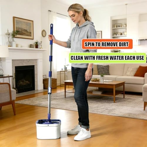 Microfiber Spin Mop Bucket Cleaning System - Image 7