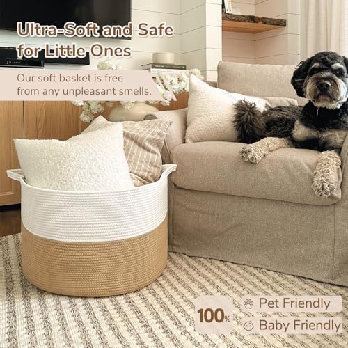 INDRESSME XXXLarge Woven Rope Blanket Basket Living Room - Image 2