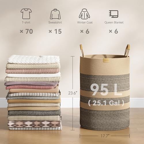Nunsino 95L Striped Laundry Hamper - Image 4