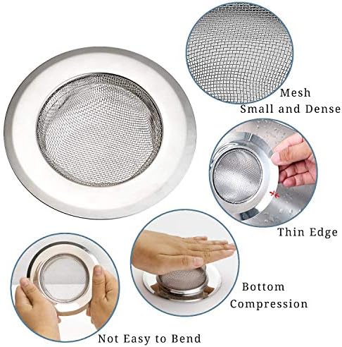 Sink Tub Strainer Screen Stainless Steel Fits 3"- 3 1/2" Drains - Image 2