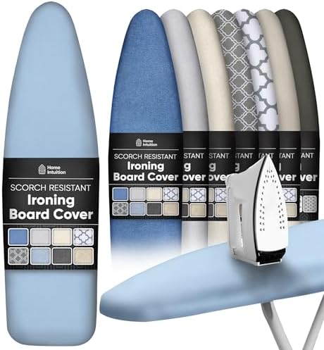 Home Intuition Extra Thick Ironing Board Cover and Pad Iron Scorch Resistant by HomeIntuition