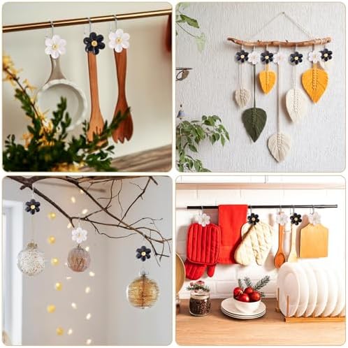 3D Floral Shower Curtain Hooks, Living Room Fun Home Decor - Image 2