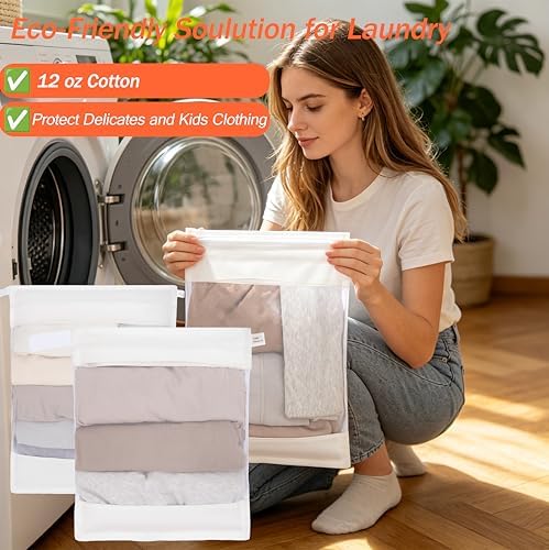 Cotton Mesh Laundry Bags, with Hidden Zipper - Image 6
