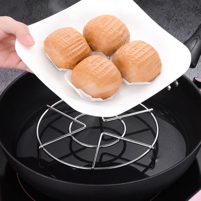 Stainless Steel Steam Rack Set of 3, 7" Tall Heavy Duty Pressure Cooker Trivet Rack Stand - Height 1.2", 2", 2.7"