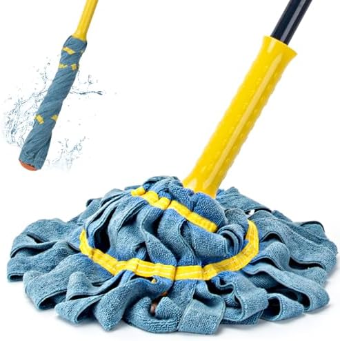 Self-Wringing Twist Mop for Floor Cleaning, Microfiber Cloth Floor mop by KeFanta
