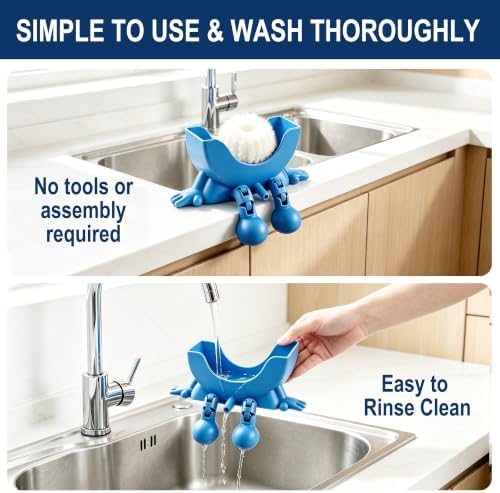 2Pcs Cute Hanging Sponge Holder, Drainable Kitchen Sink Organizer - Image 3