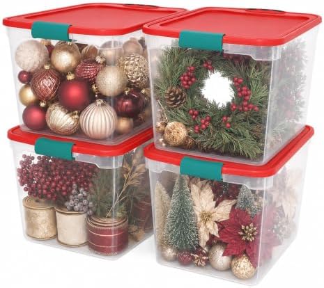 HOMZ Holiday Tote Plastic Storage Bin by Homz