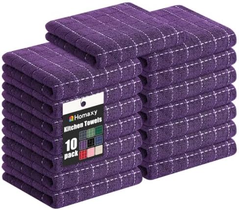 Homaxy 100% Cotton Terry Bulk Kitchen Towels, 15 Pack by Homaxy