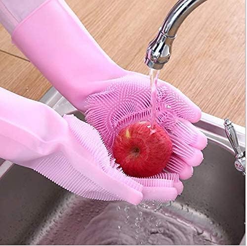 Silicone Dishwashing Gloves, Pet Grooming Rubber Scrubbing - Image 2