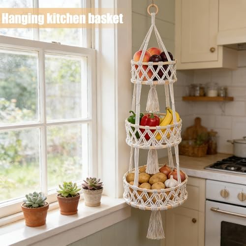 Halidali 3 Tier Hanging Fruit Baskets - Image 4