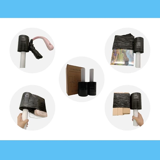 Black Stretch Wrap Roll 5"×1000' Plastic Wrap Roll - Image 5