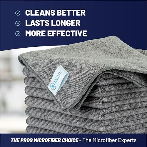 MW Pro Microfiber Cleaning Cloth | Gray | 12 Pack | 16” x 16” | All Purpose - Image 2