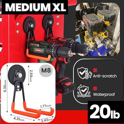 ULIBERMAGNET Heavy Duty Magnetic Garage Hooks, 12 Pack Strong Large Magnet Hooks - Image 6
