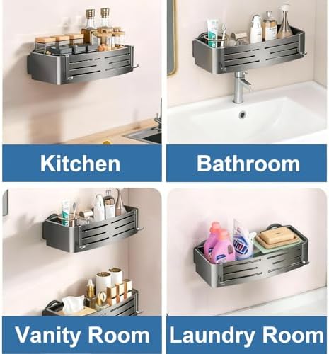 2Pcs Suction Cup Shower Caddy, Upgrade Extra-Strong Suction Shower Shelves - Image 6