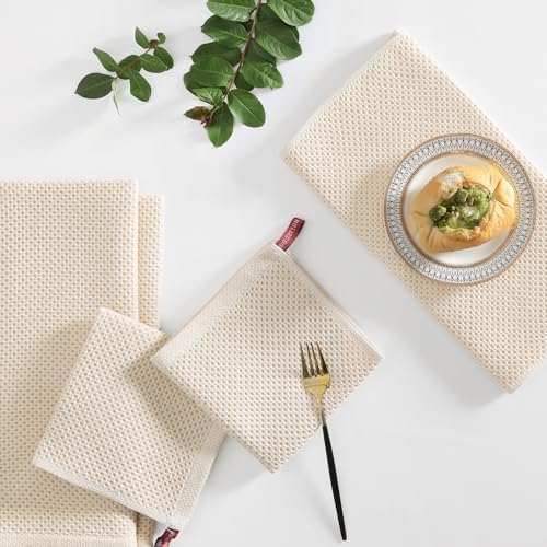 Homaxy 10 Pack 100% Cotton Kitchen Towels and Dishcloths Set - Image 6