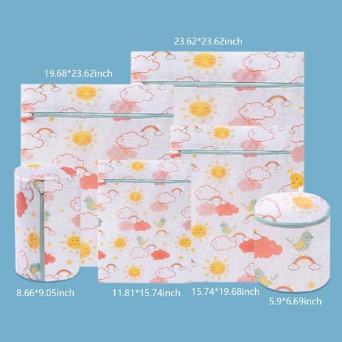 Mesh Laundry Bag Set with Zipper, 6 Sizes - Image 2