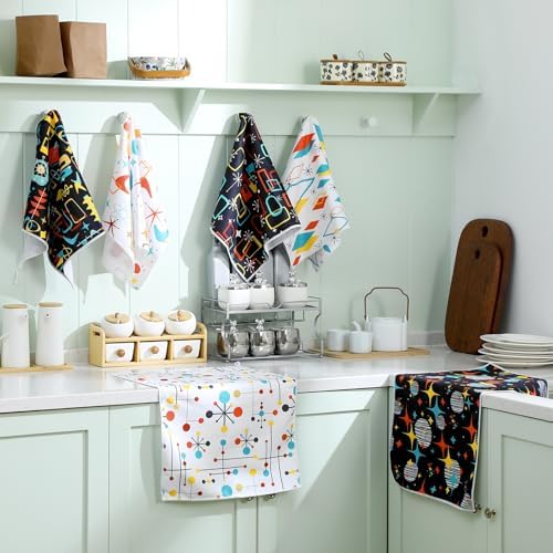Bencailor 6 Pcs Black Geometric Kitchen Towels Decorative Sets Dish Towels - Image 7