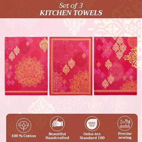 Maison d' Hermine Kitchen Towels Set of 3 Reusable 100% Cotton 27.50" x 20" - Image 2