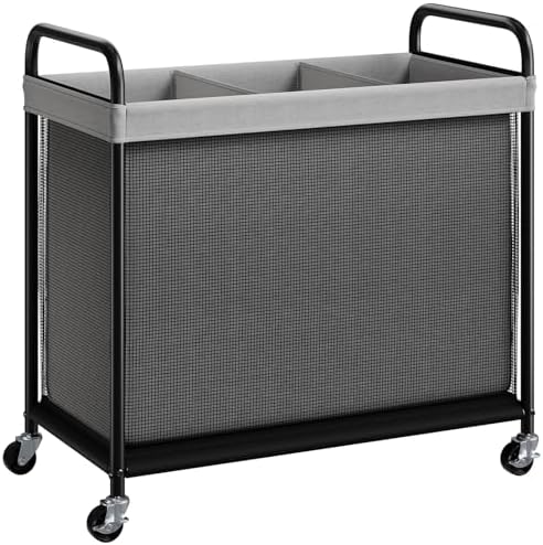 ELYKEN Laundry Hamper 3 Section, 120L Rolling Laundry Sorter by ELYKEN