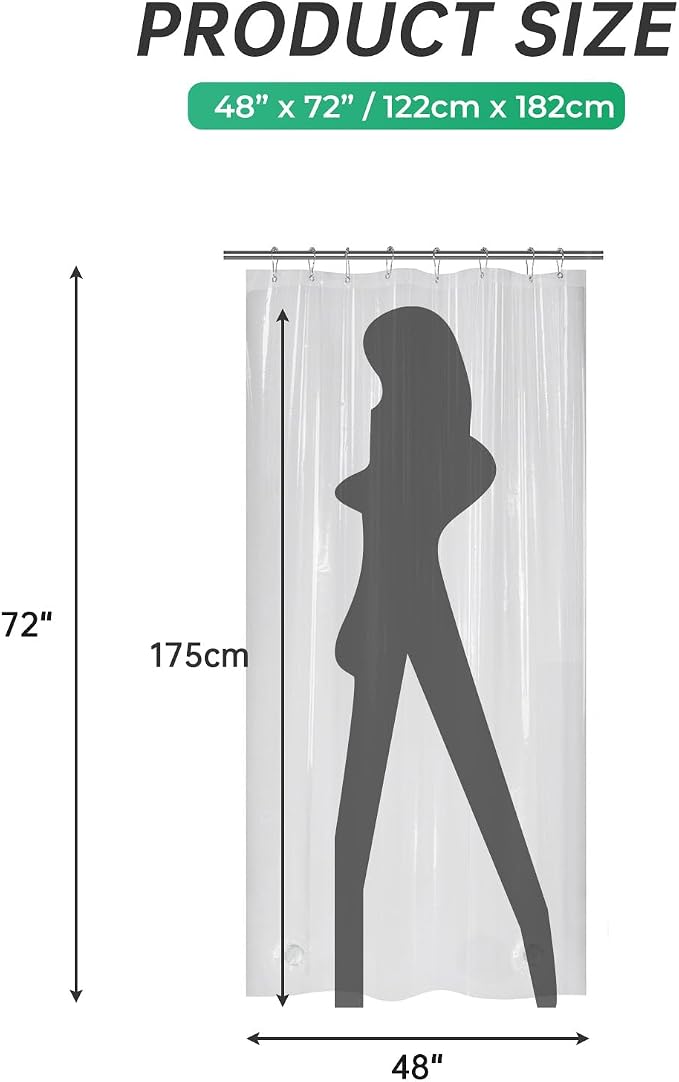 AmazerBath 48x72 Shower Curtain Stall, Small Shower Curtain - Image 7