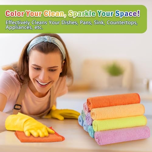 AIDEA Microfiber Cleaning Cloth-20PK, Microfiber Towels, 11.5"×11.5" - Image 4