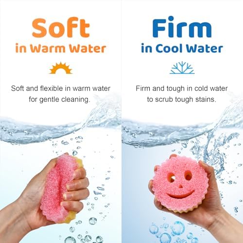 Treeroot 8 Pack Colorful Smile Scrub Sponges, Temperature Controlled - Image 5