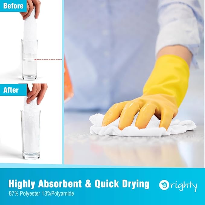 Orighty Microfiber Cleaning Cloth 5 Pack, Highly Absorbent Household Cleaning - Image 3