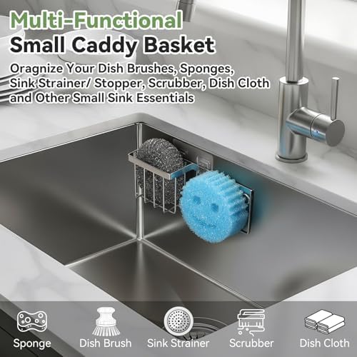 Sponge Holder for Kitchen Sink, Rust-proof Sink Sponge Caddy Organizer for Dish - Image 4