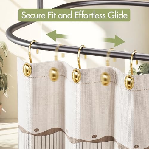 AmazerBath Gold Shower Curtain Hooks, Decorative Modern Shower Curtain Hangers - Image 6