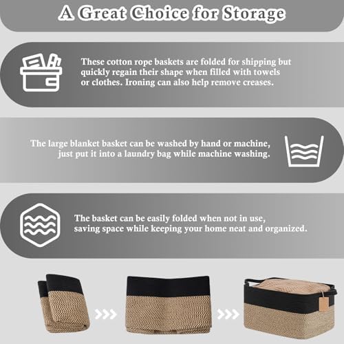 Goodpick 75L Extra Large Woven Blanket Basket - Image 7