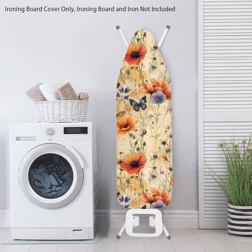 Retro Flower Ironing Board Cover Non-Slip 15x54 Inch Shirley Flower Butterfly - Image 4