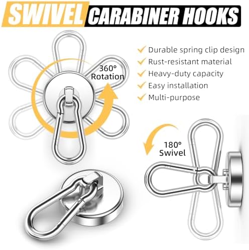 FINDMAG 8 Pack 100 LBS Magnet Hooks Heavy Duty, Magnetic Hooks - Image 6