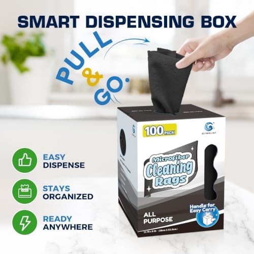 GLIMGLINT Microfiber Cleaning Cloth 100 Pack, Reusable Paper Towels 11 x 9 - Image 6