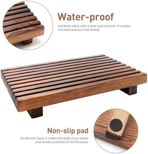Farmhouse Bathroom Counter Organizer Wooden Display Stand Kitchen Tray - Image 4