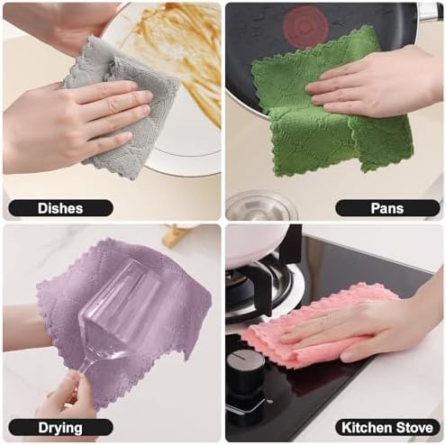 Homaxy Super Soft Absorbent Coral Velvet Dish Cloths 18 Pack - Image 5