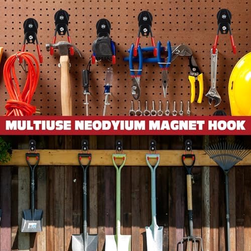 Landhoow 10 Pcs Large Magnetic Hooks Heavy Duty Garage Magnet Hooks Strong - Image 6