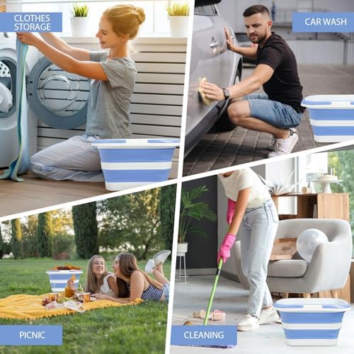 Collapsible Mop Bucket 4.2 Gallon, Space-Saving Foldable Cleaning Bucket - Image 6