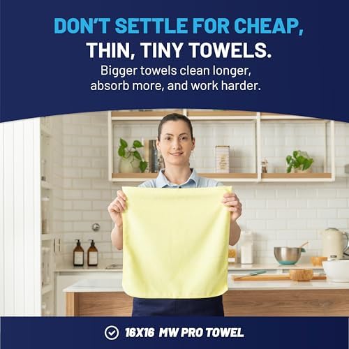 Microfiber Wholesale MW Pro 16x16 Commercial Cleaning Rags - Image 3