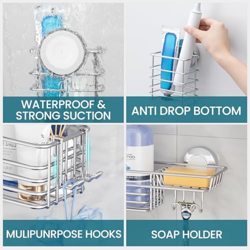 TAILI Shower Caddy Suction Cup, 3 Pack Shelves - Image 5