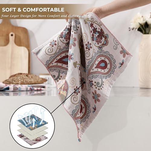 Cotton Reversible Boho Dish Towels, 4 Pack - Image 6