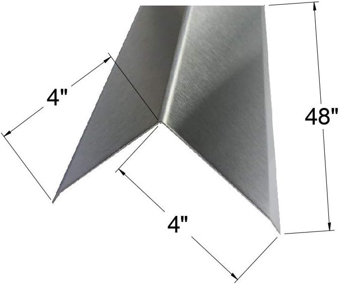 Brushed 304 Stainless Steel Corner Guards, 48" Wall Protectors, 20ga & 16ga, Available in 1/2" to 4", Multi-Pack Options (1, 2, 5, or 10) (5, 4 x 4, 20ga, with Hug Edges)