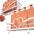 White Heart Shower Caddy, No Drilling Adhesive Shelves, 2 Pack by FLCITYYOURHOMEDECORVENDOR