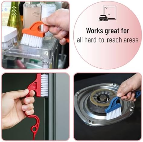 Slick- Window Track Cleaning Brush, 3 Pack, Ergonomic Handle, Built-in Scraper - Image 6