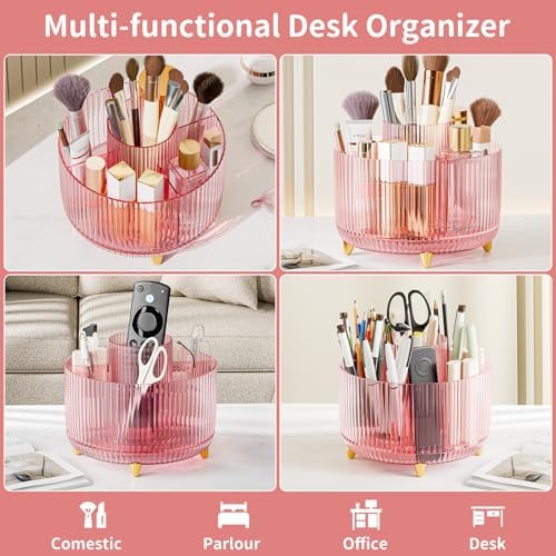 Clear Rotating Makeup Organizer Countertop - Image 3