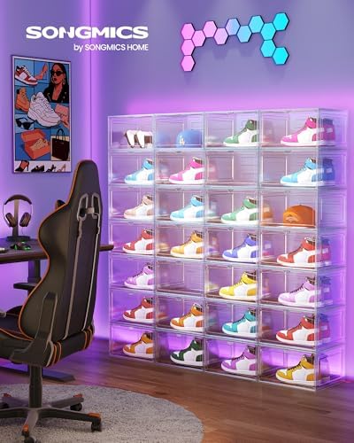 SONGMICS Shoe Boxes Set of 8, Fits Shoes up to US Size 12 - Image 2