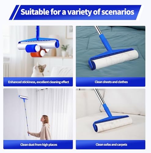 9.84" Large Extra Sticky Lint Roller, 58.3" Long Handle Lint Remover - Image 6