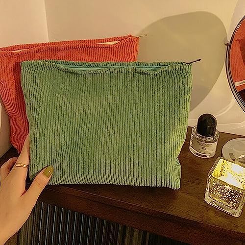 SxoSyo Corduroy Makeup Bags, Large Zipper Cosmetic Pouch - Image 5
