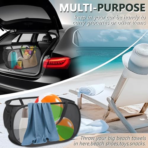 Collapsible Laundry Hamper Basket, Pop Up Mesh Foldable Bag - Image 5