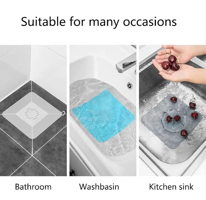 Silicone Tub Stopper Floor Drain Cover, 2 Pieces Sewer Anti-Odor Mat - Image 4