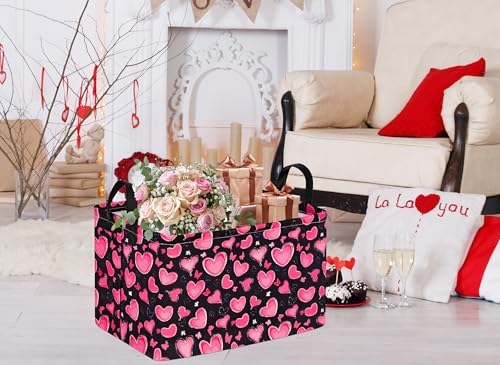 MAIZMZ Empty Gift Basket for Girls Heart Print Storage Cube for Women, Closet - Image 7